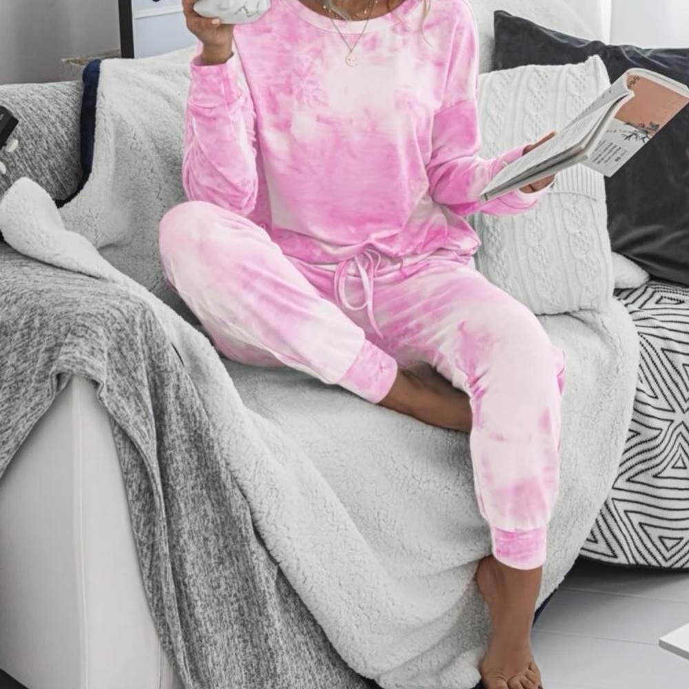 Pink Tie Dye Sweatpants Set